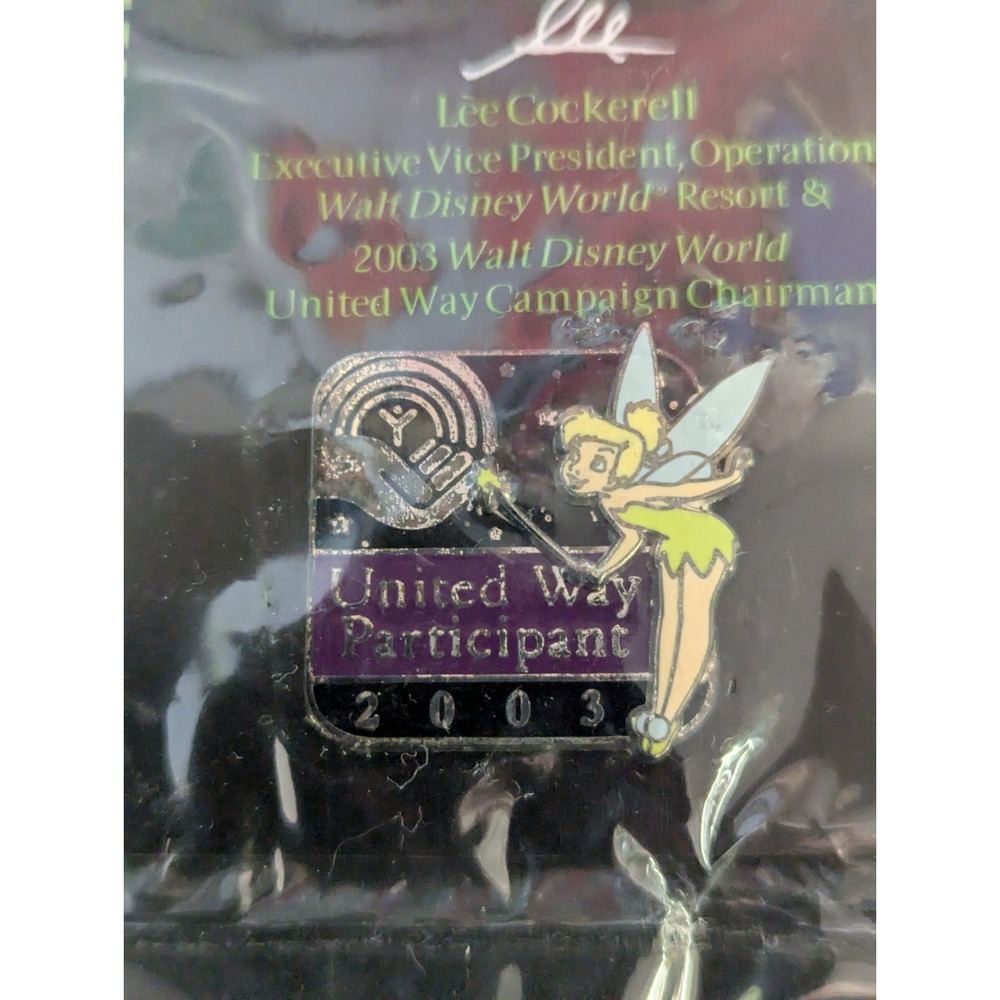 Walt Disney heart of Florida United way 2003 Participant Tinkerbell pin NEW